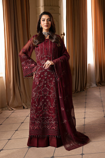 STITCHED EMBROIDERED SEMI PURE CHIFFON SUIT- 3 PC