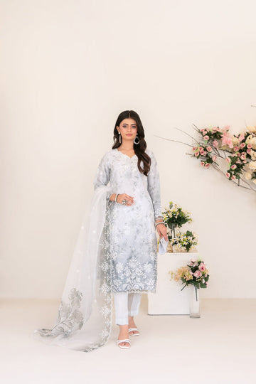 3 Piece Semi-Stitched Organza Collection by Tawakkal Fabrics