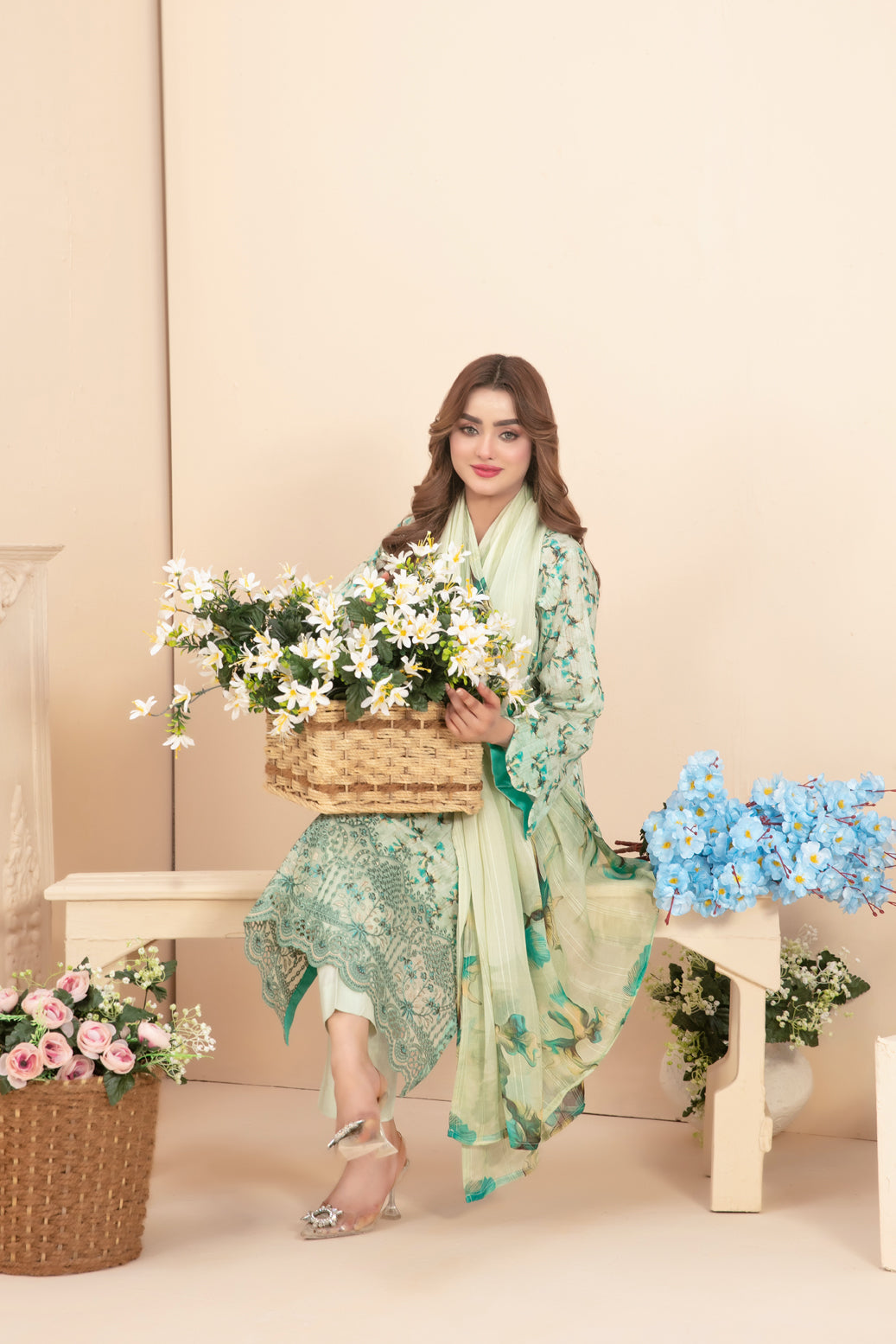 3 Piece Stitched  Suit  Buhaisa by Tawakkal Fabrics