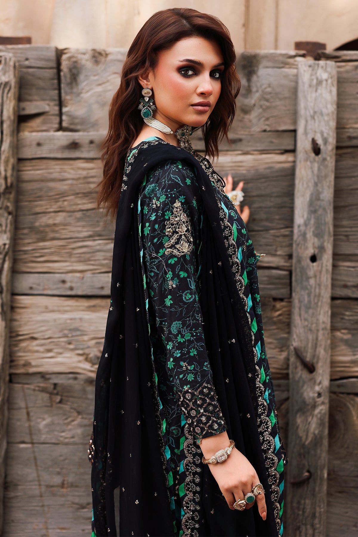 3 Piece Stitched Shamzo Silk suit