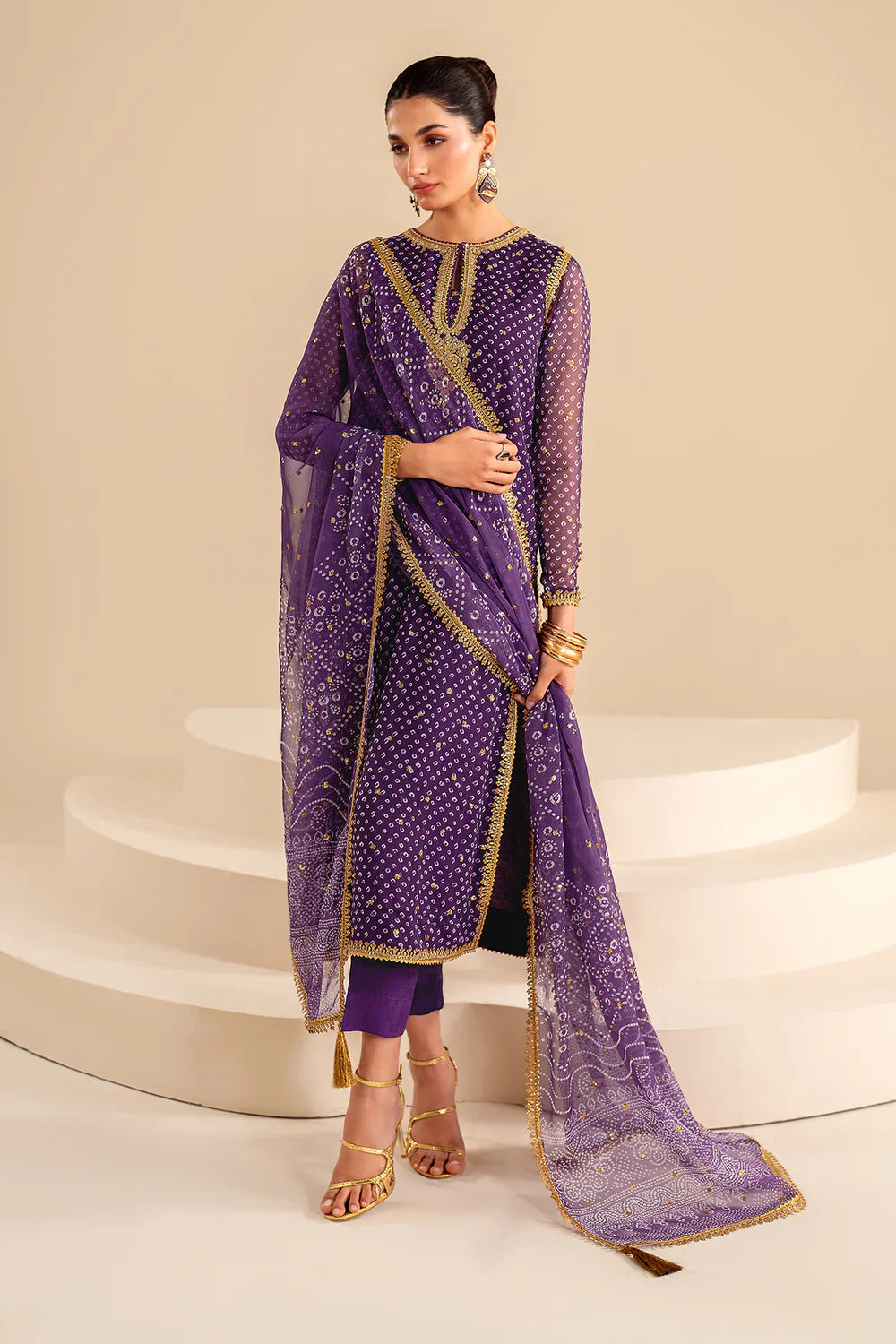 03-Piece Heavy Embroidered Chiffon - Ready to Wear