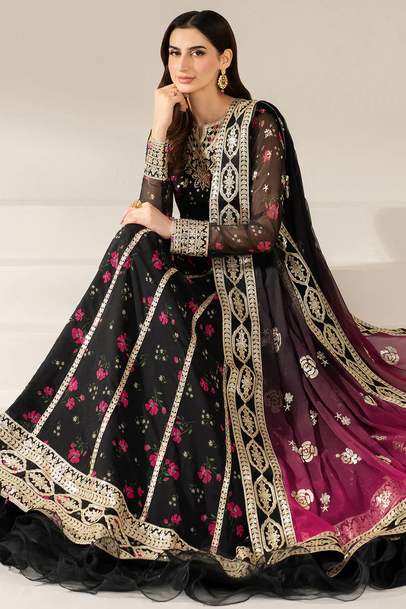 03-Piece Embroidered Print Lawn With Chiffon Dupatta - Ready To Wear