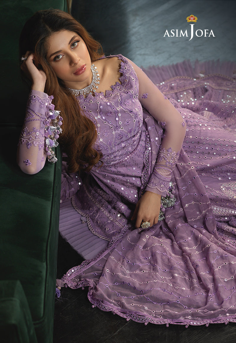Asim Jofa – Chiffon Frock with Satin Silk Trouser