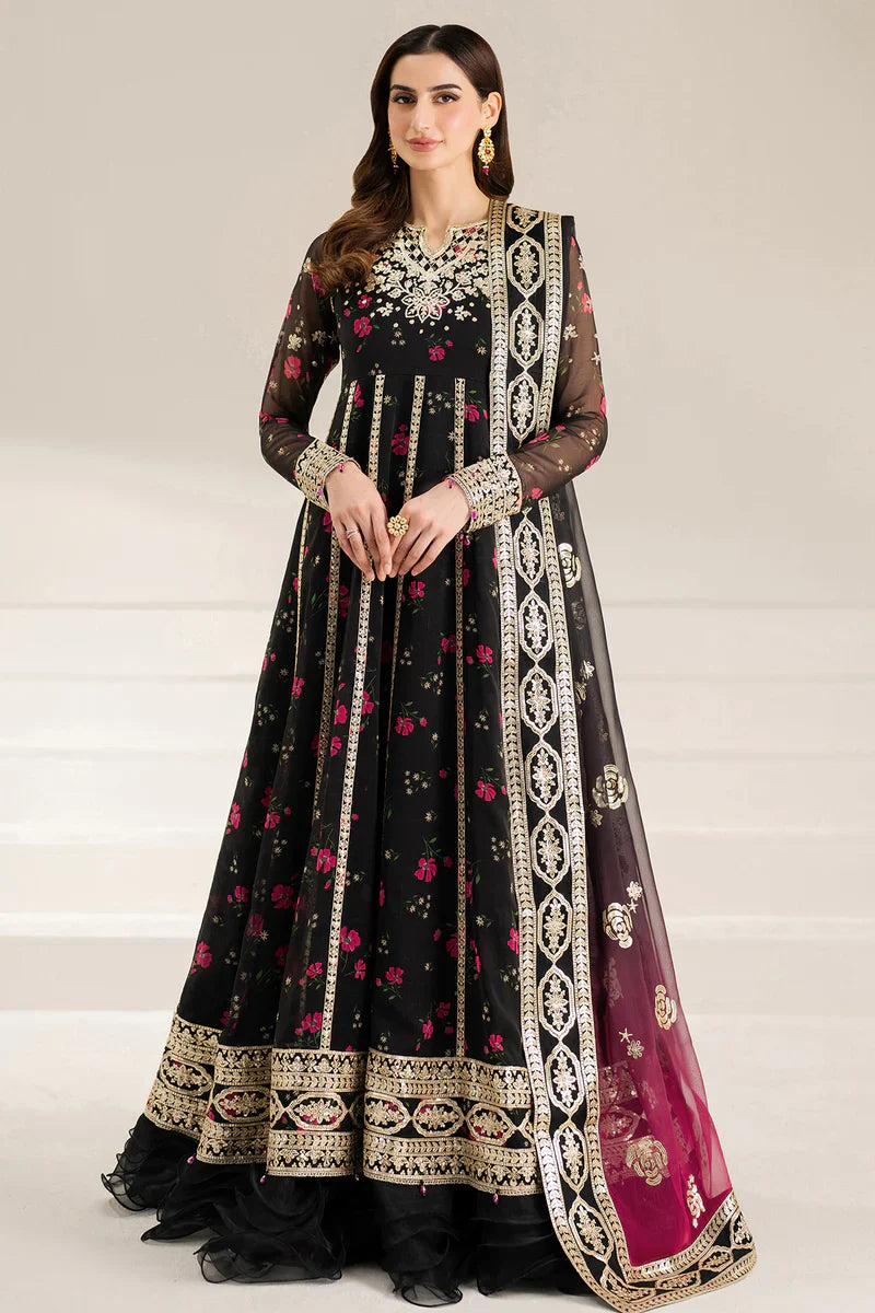 03-Piece Embroidered Print Lawn With Chiffon Dupatta - Ready To Wear