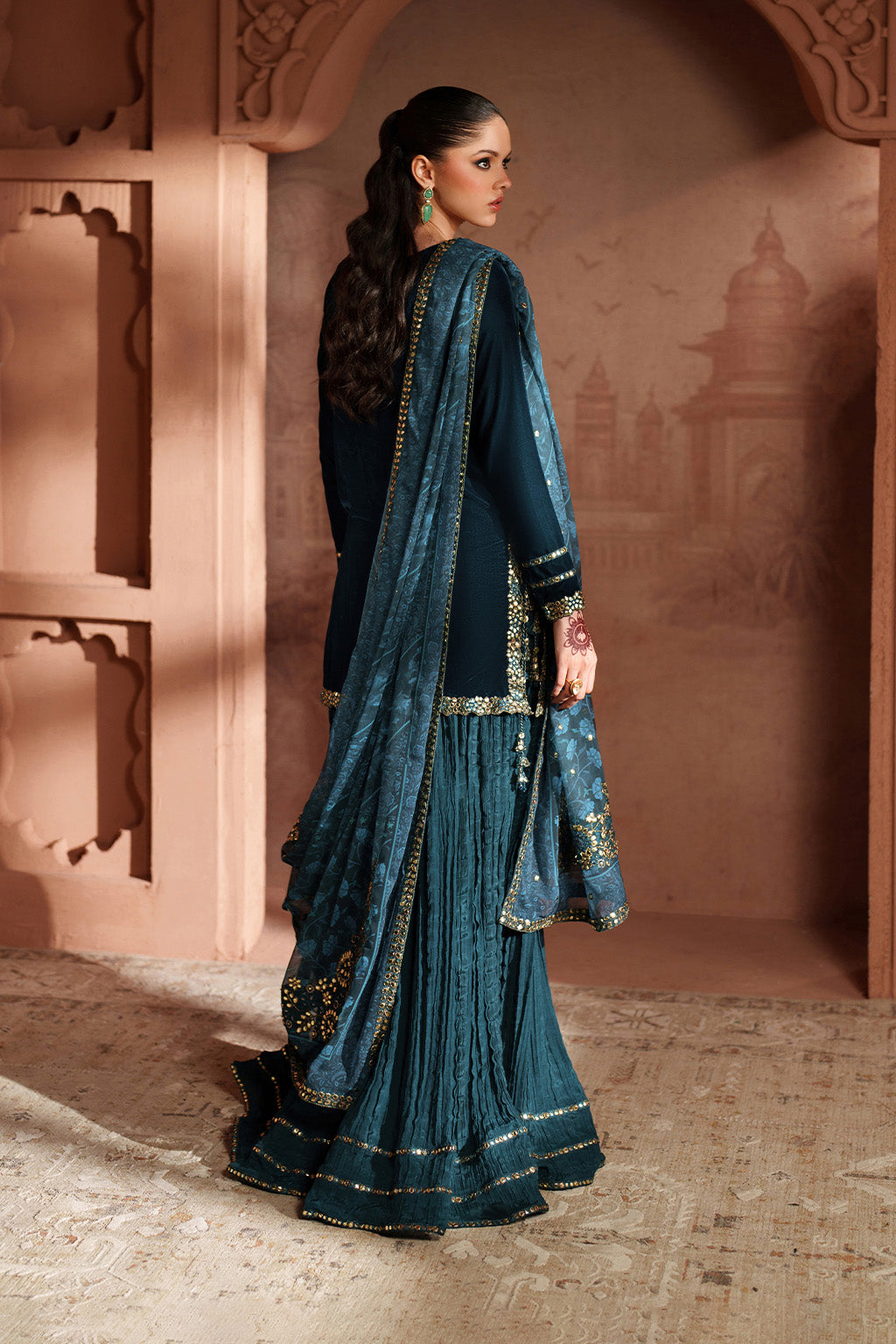 3  Piece Stitched Velvet Suit - Ready to  Wear