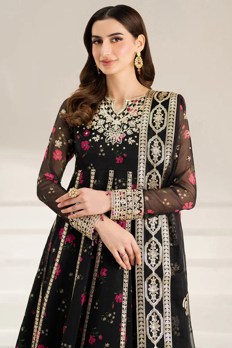 03-Piece Embroidered Print Lawn With Chiffon Dupatta - Ready To Wear