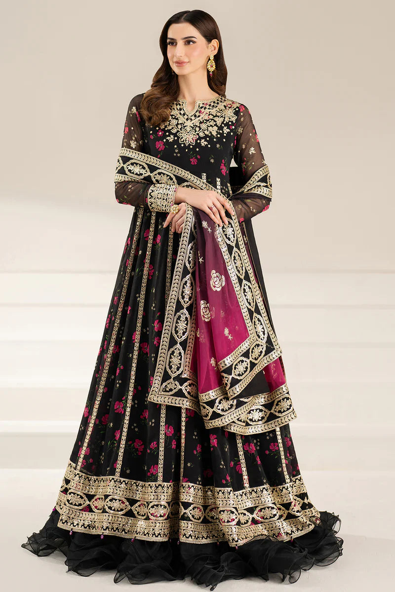 03-Piece Embroidered Print Lawn With Chiffon Dupatta - Ready To Wear