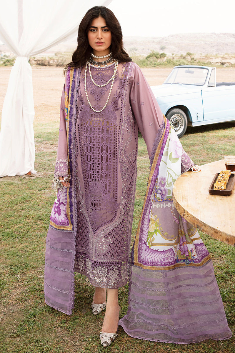 3-Piece Lawn Embroidered Suit With Digital Printed Silk Dupatta