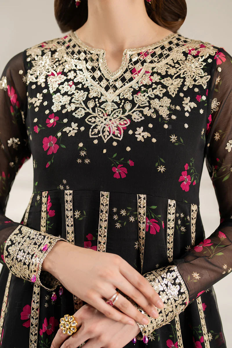 03-Piece Embroidered Print Lawn With Chiffon Dupatta - Ready To Wear