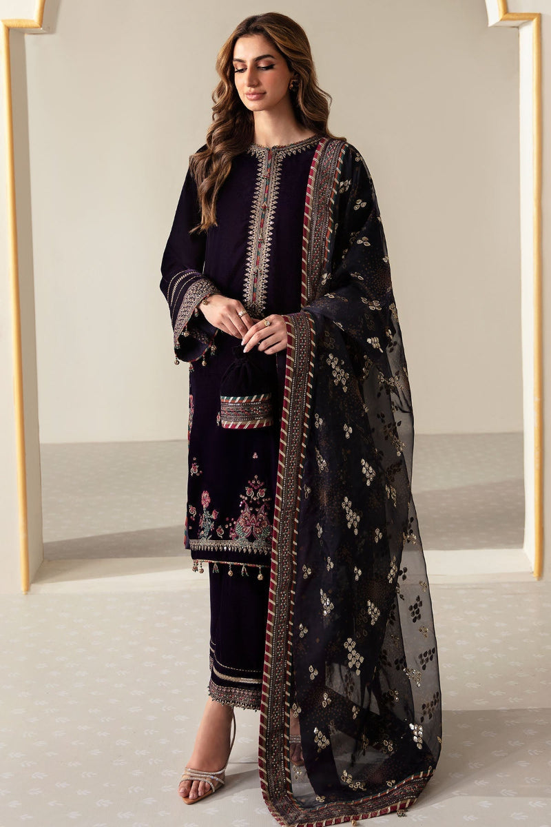 3 Piece Stitched Velvet suit - Ready to Wear