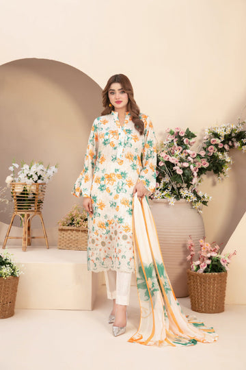 3 Piece Stitched Suit  Buhaisa By Tawakkal Fabrics –