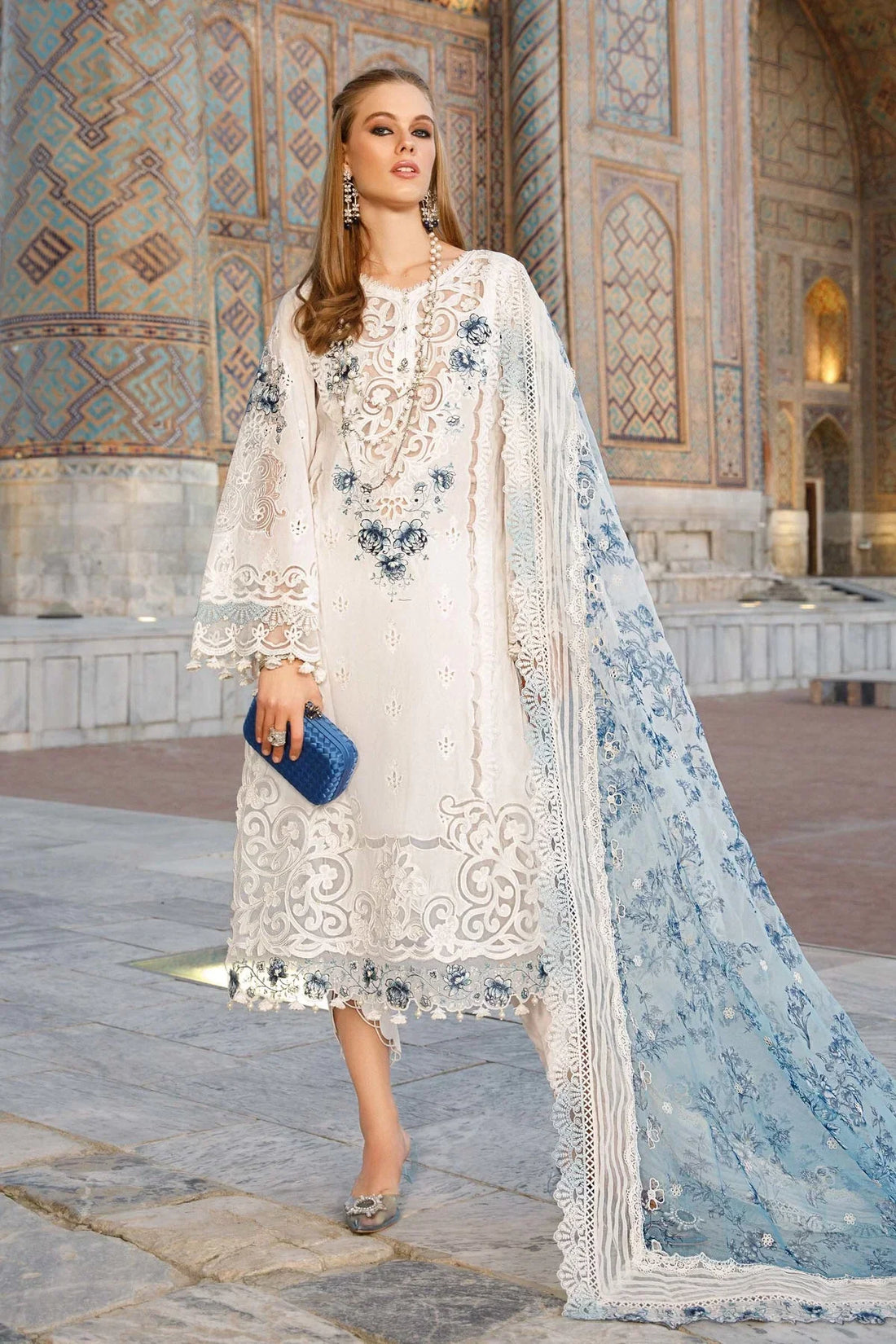 03-Piece Cotton Suit With Embroidery - Ready To Wear
