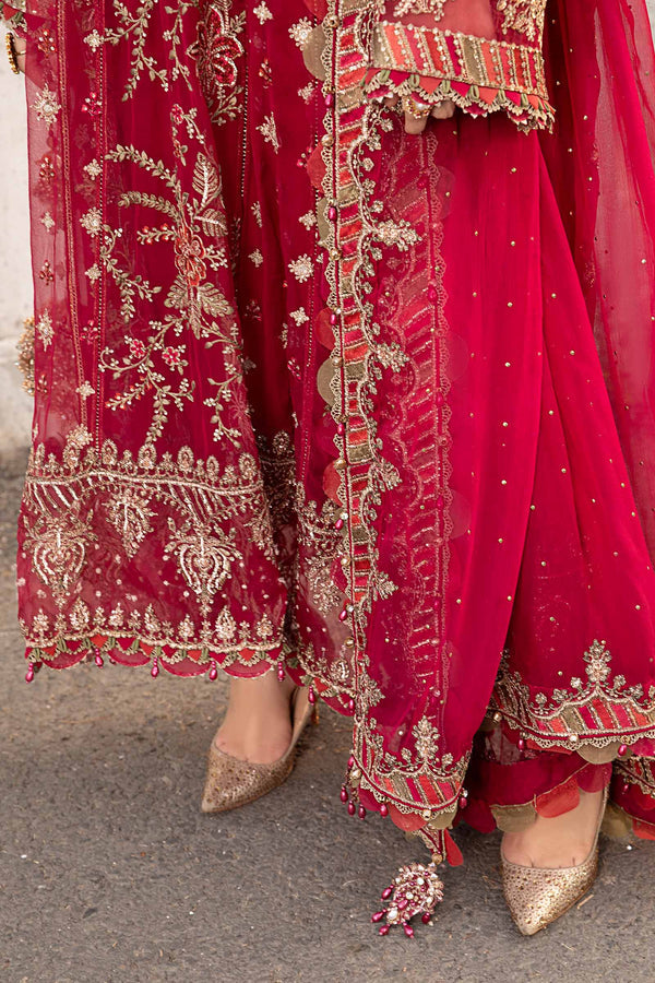 3-Piece Ciffon Heavy Embroidered Dress With Silk Trouser