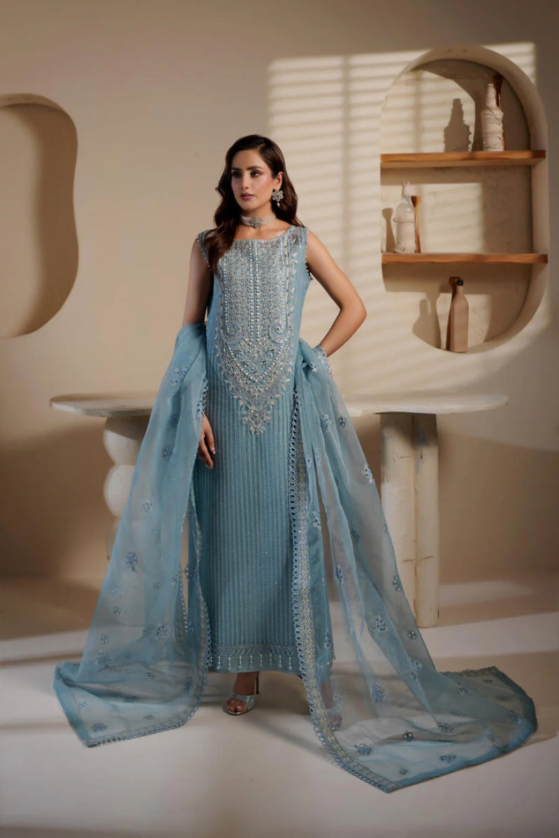 3  Piece  Stitched Organza suit - Ready to Wear