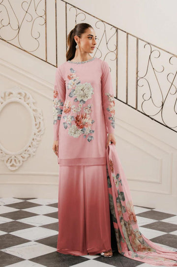 3 Piece Digital Printed Silk Suit Stitched