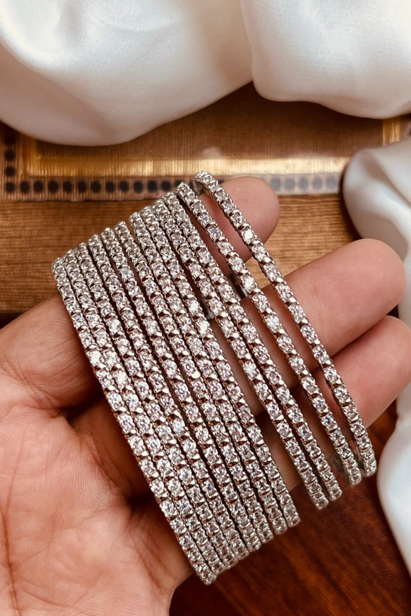 Timeless Sparkle: Premium 12-Piece Zircon Bangle Set