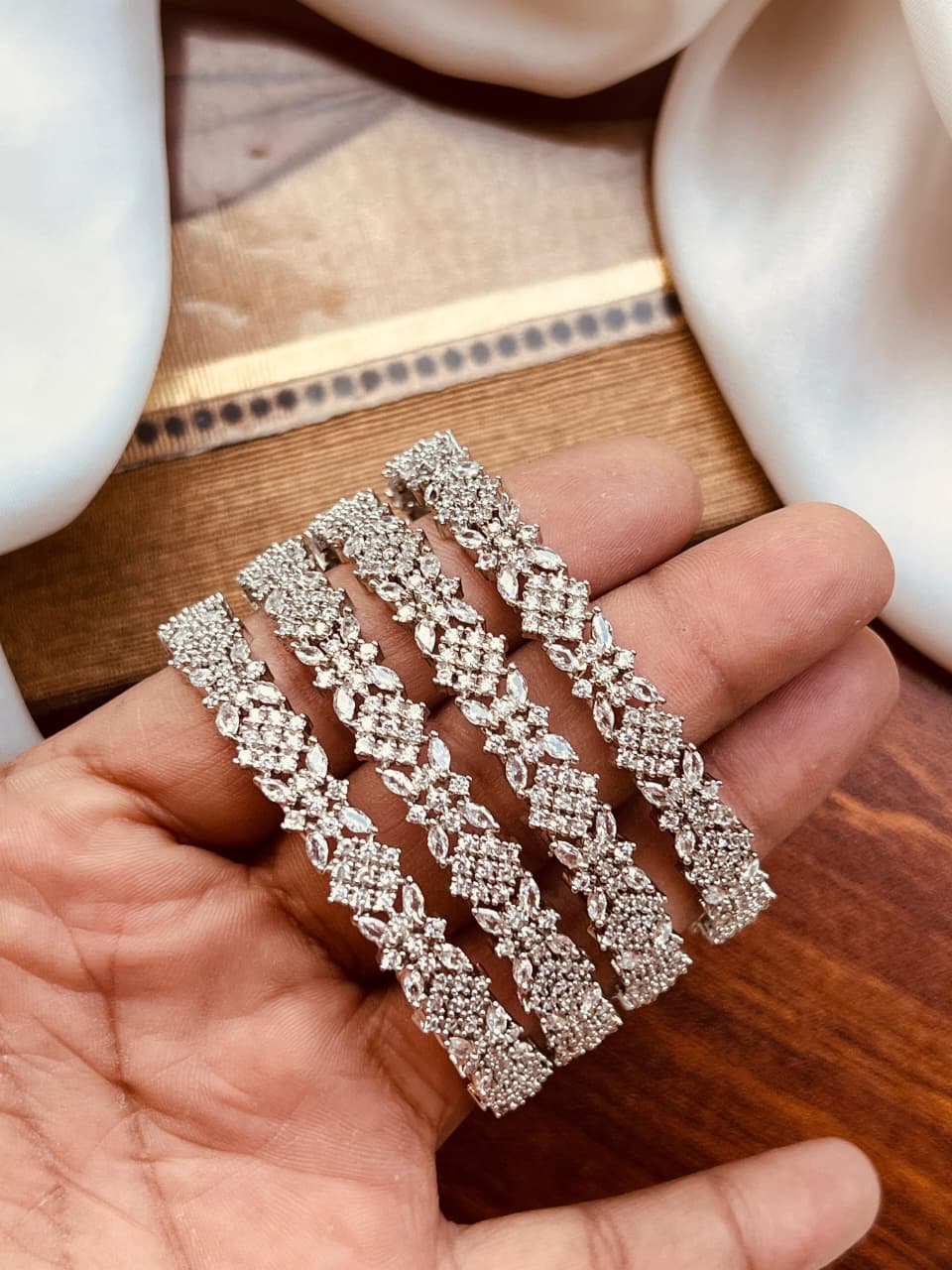 Luxury American Diamond Zircon Bangles – Premium Quality