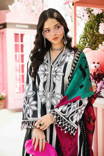 03-Piece Printed Lawn Suit With Embroidery - Ready To Wear