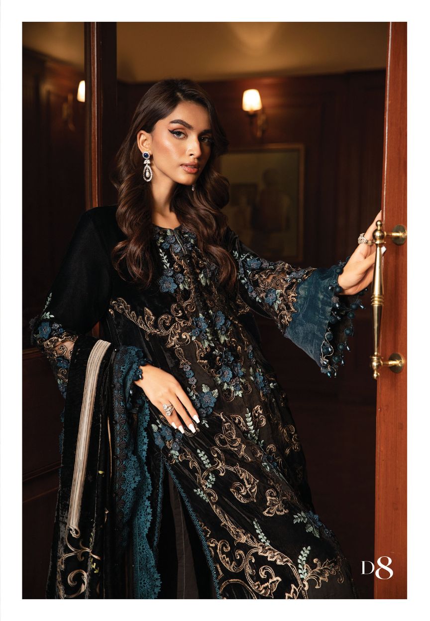 3 Piece Stitched  Velvet Suit - Ready to Wear