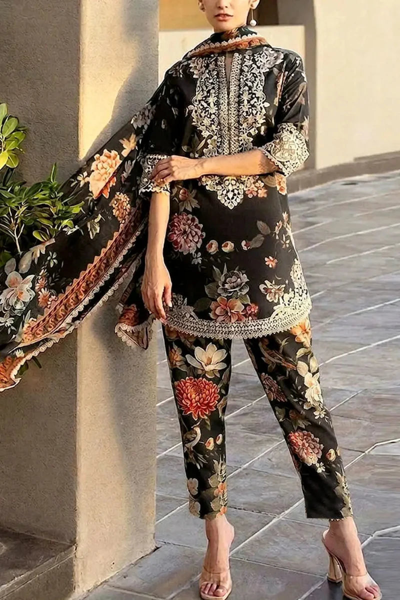 03-Piece Printed Lawn Suit - Ready To Wear
