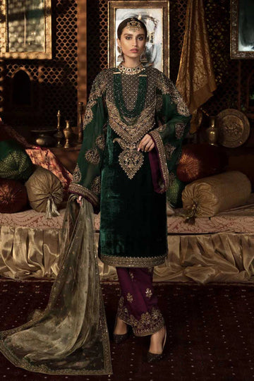 3 Piece Stitched Valvet Drees