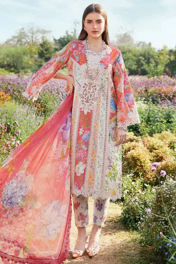 03-Piece Printed Lawn Suit With Heavy Embroidery - Ready To Wear